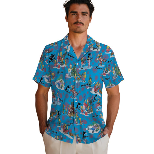 Miami Marlins Hawaiian Shirt - Simpsons Christmas | Moonbestprint