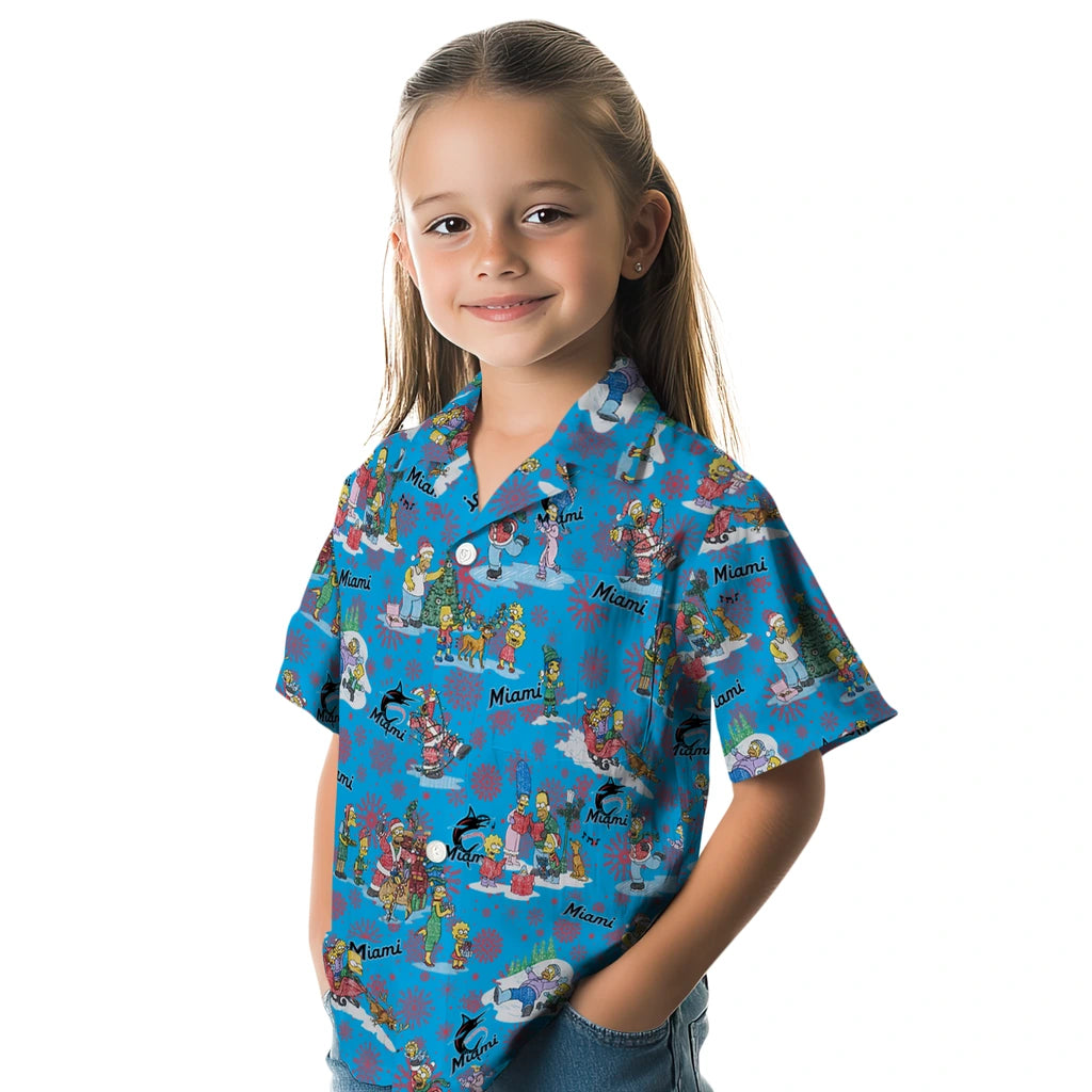 Miami Marlins Hawaiian Shirt - Simpsons Christmas | Moonbestprint
