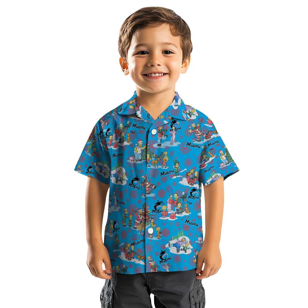 Miami Marlins Hawaiian Shirt - Simpsons Christmas | Moonbestprint
