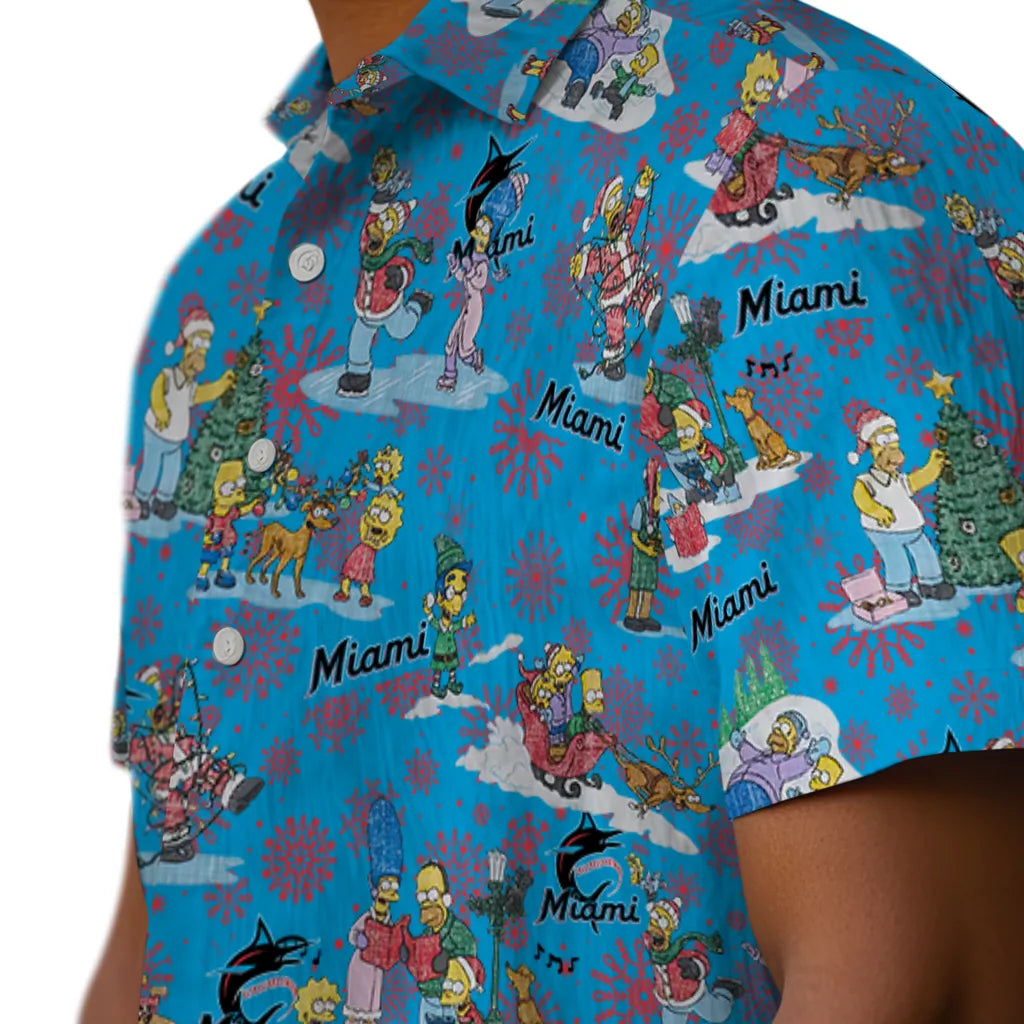 Miami Marlins Hawaiian Shirt - Simpsons Christmas | Moonbestprint