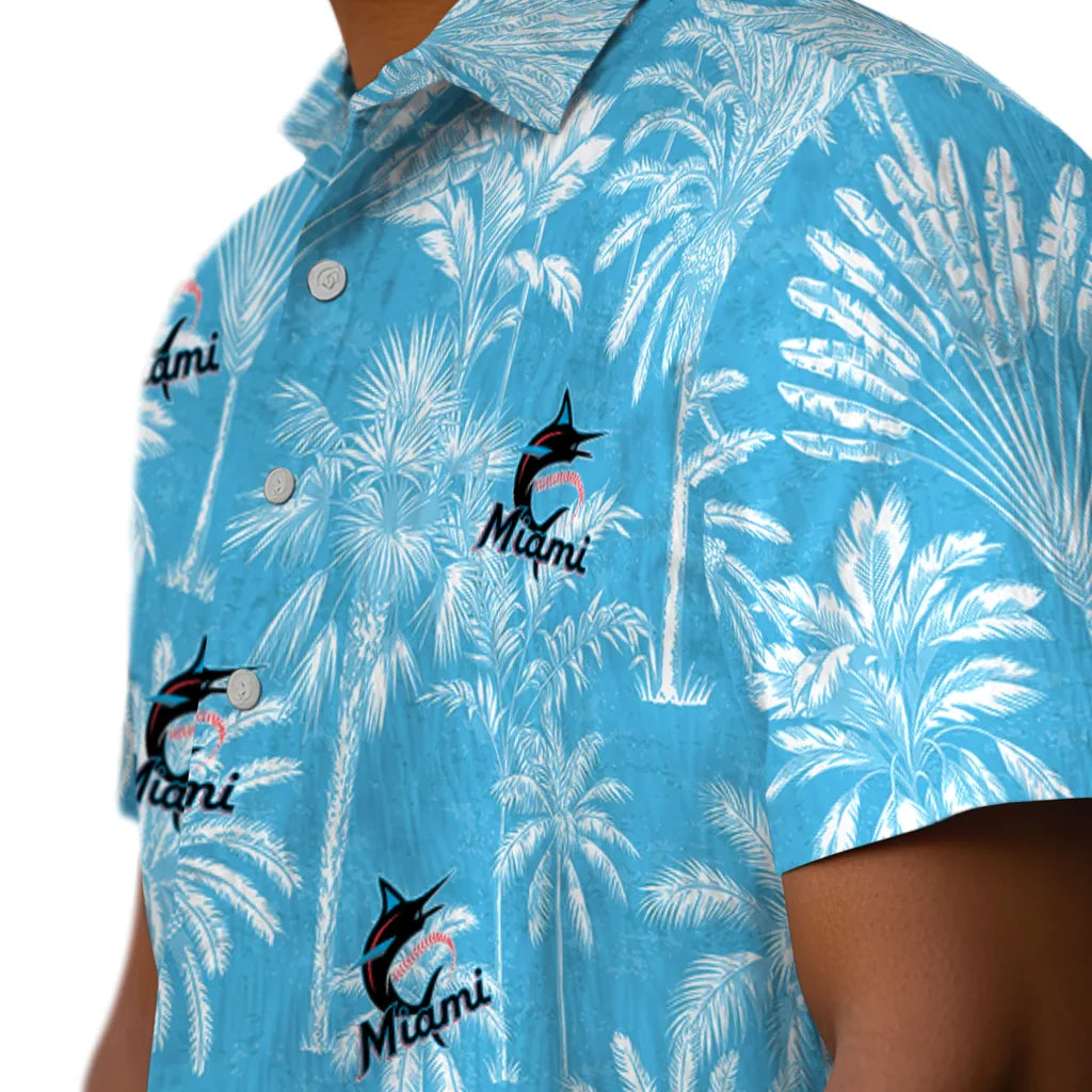 Miami Marlins Hawaiian Shirt - Vintage Palm Tree | Moonbestprint