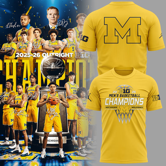 Michigan Men's Basketball 2026 Big Ten Champions T-Shirt Moonbestprint