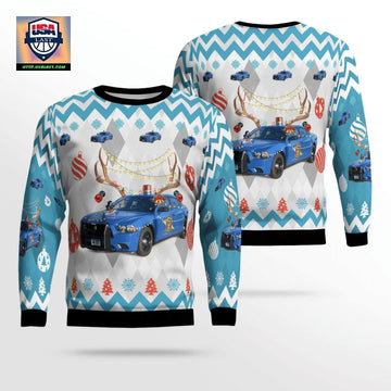 Michigan State Police Dodge Charger Christmas AOP Sweater ? Usalast