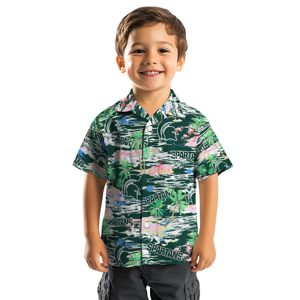 Michigan State Spartans Flamingo Retreat 2026 Hawaiian Shirt – Moonbestprint