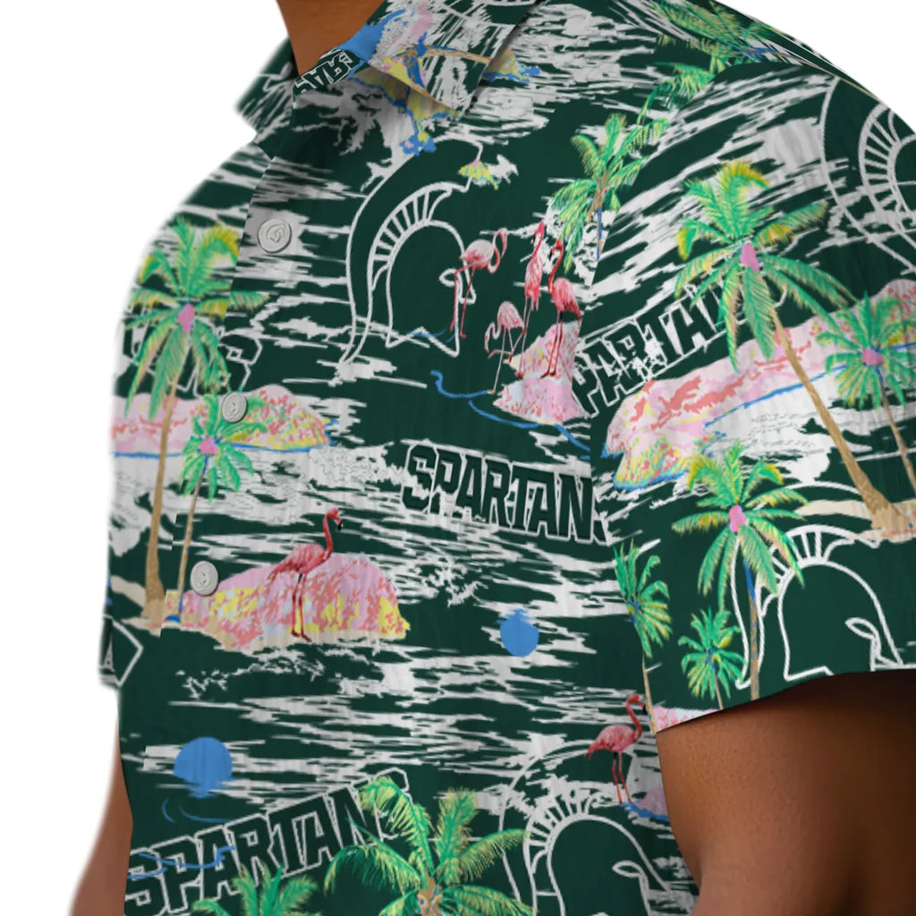 Michigan State Spartans Flamingo Retreat 2026 Hawaiian Shirt – Moonbestprint