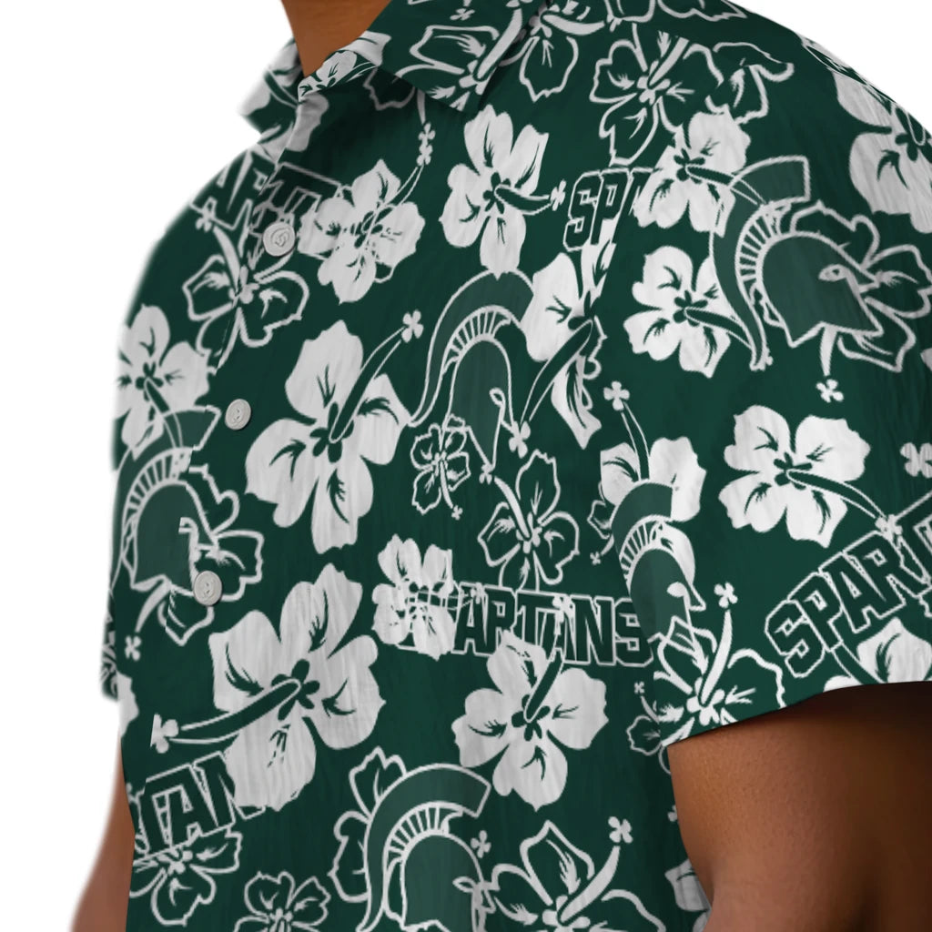 Michigan State Spartans Hibiscus Bloom Hawaiian Shirt – Moonbestprint