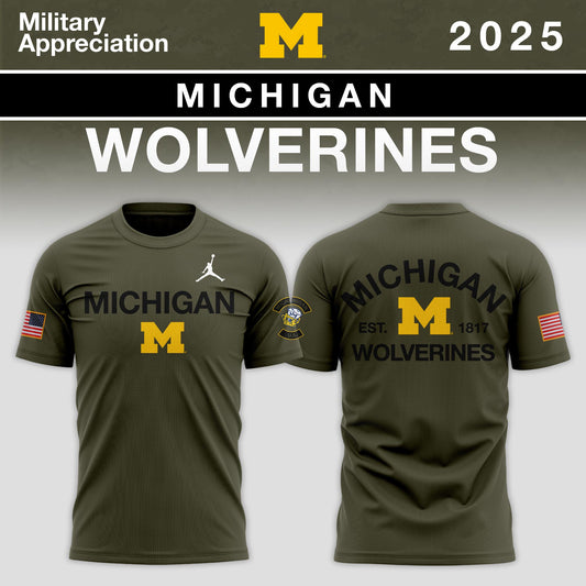 Michigan Wolverines 2025 Military Appreciation Limited Edition T-shirt Moonbestprint