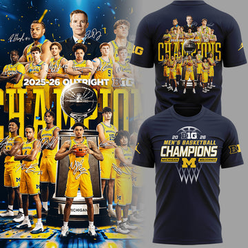 Michigan Wolverines 2026 Big Ten Basketball Champions TShirt - Men's Basketball Apparel Moonbestprint