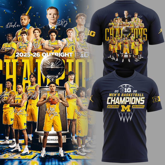 Michigan Wolverines 2026 Big Ten Basketball Champions TShirt - Men's Basketball Apparel Moonbestprint