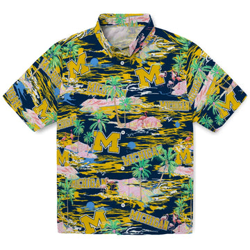 Michigan Wolverines Flamingo Retreat 2026 Hawaiian Shirt – Moonbestprint