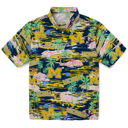 Michigan Wolverines Flamingo Retreat 2026 Hawaiian Shirt – Moonbestprint