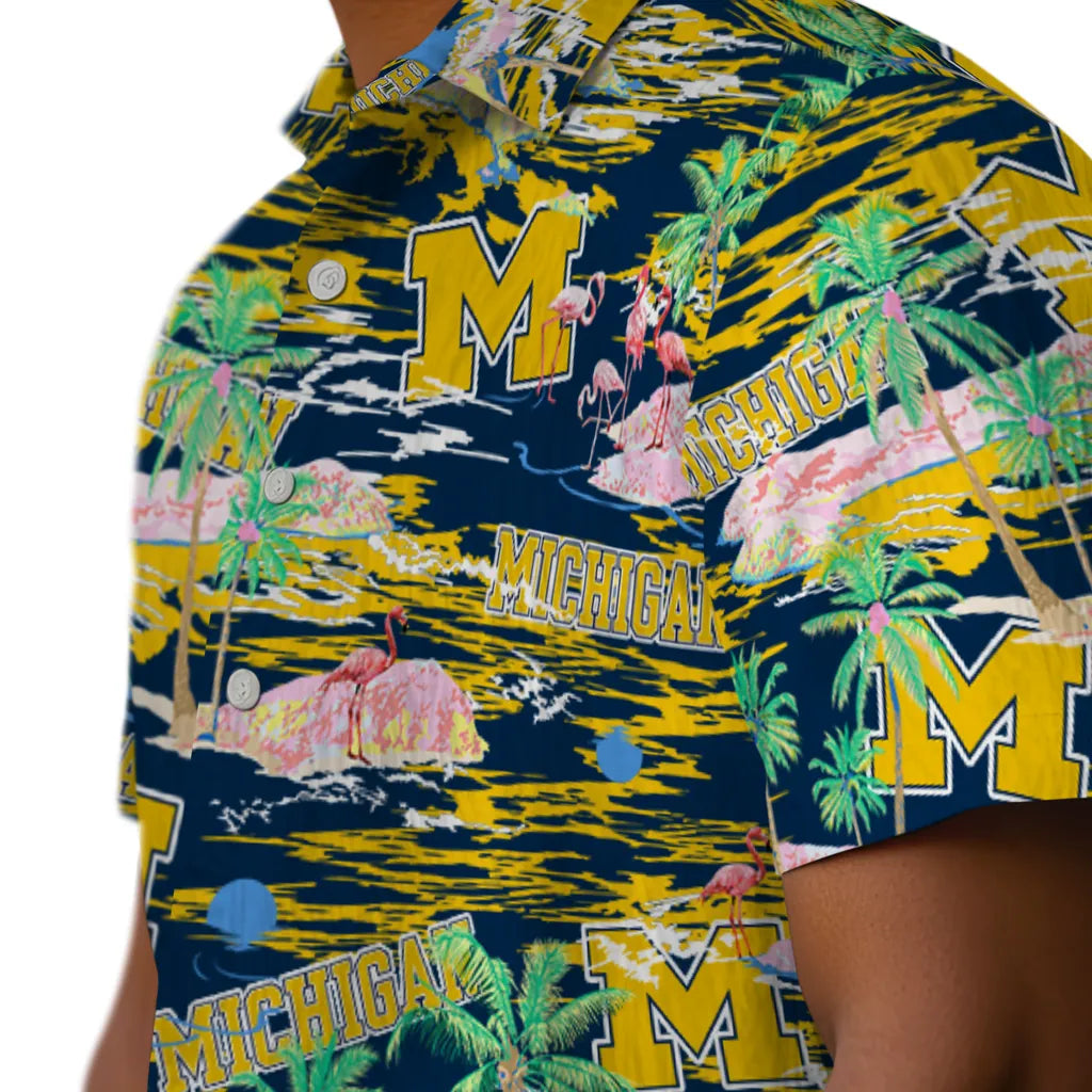 Michigan Wolverines Flamingo Retreat 2026 Hawaiian Shirt – Moonbestprint