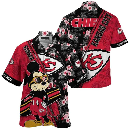 Mickey Chiefs Sunset Graphic Hawaiian Shirt Unisex Aloha Tee - Moonbestprint