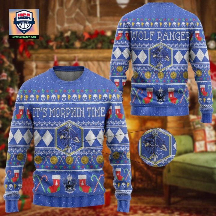 Mighty Morphin Ninjetti Blue Ranger Christmas Sweater ? Usalast