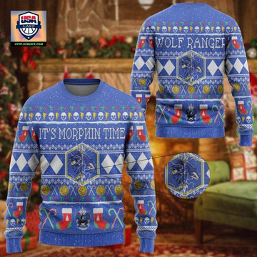 Mighty Morphin Ninjetti Blue Ranger Christmas Sweater ? Usalast
