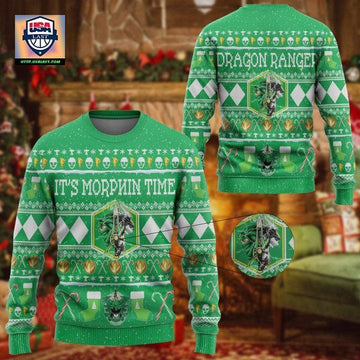 Mighty Morphin Ninjetti Green Ranger Christmas Sweater ? Usalast