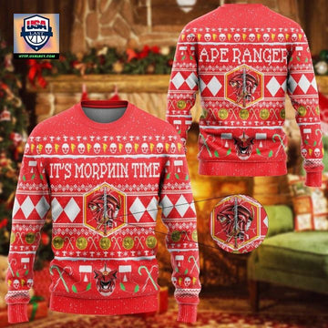 Mighty Morphin Ninjetti Red Ranger Christmas Sweater ? Usalast