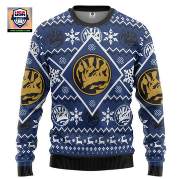 Mighty Morphin Power Ranger Blue Christmas Sweater ? Usalast