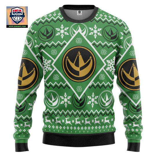 Mighty Morphin Power Ranger Green Christmas Sweater ? Usalast