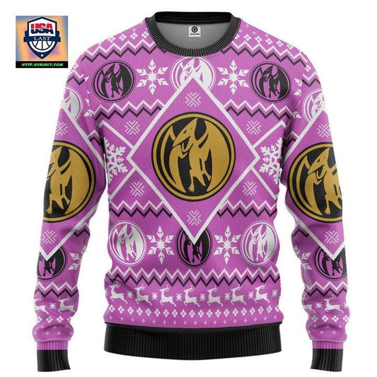 Mighty Morphin Power Ranger Pink Christmas Sweater ? Usalast
