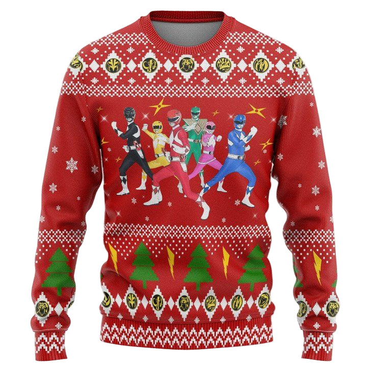 Mighty Morphin Power Rangers Christmas Sweater