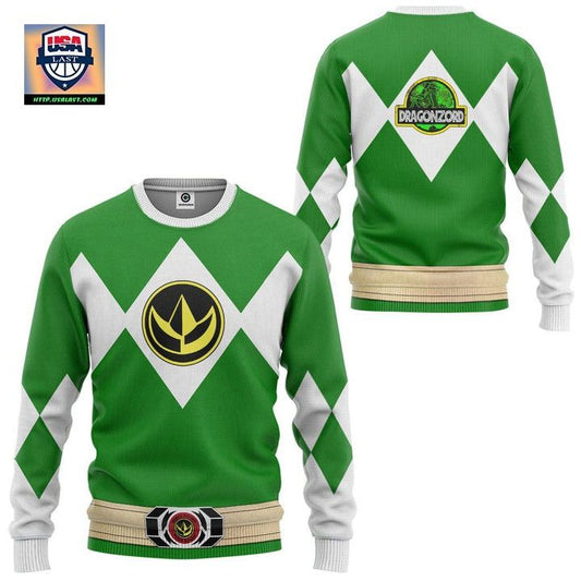 Mighty Morphin Power Rangers Ugly Christmas Sweater ? Green ? Usalast