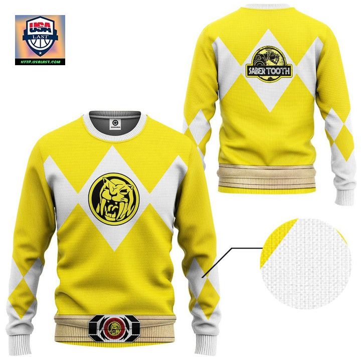 Mighty Morphin Power Rangers Ugly Christmas Sweater ? Yellow ? Usalast