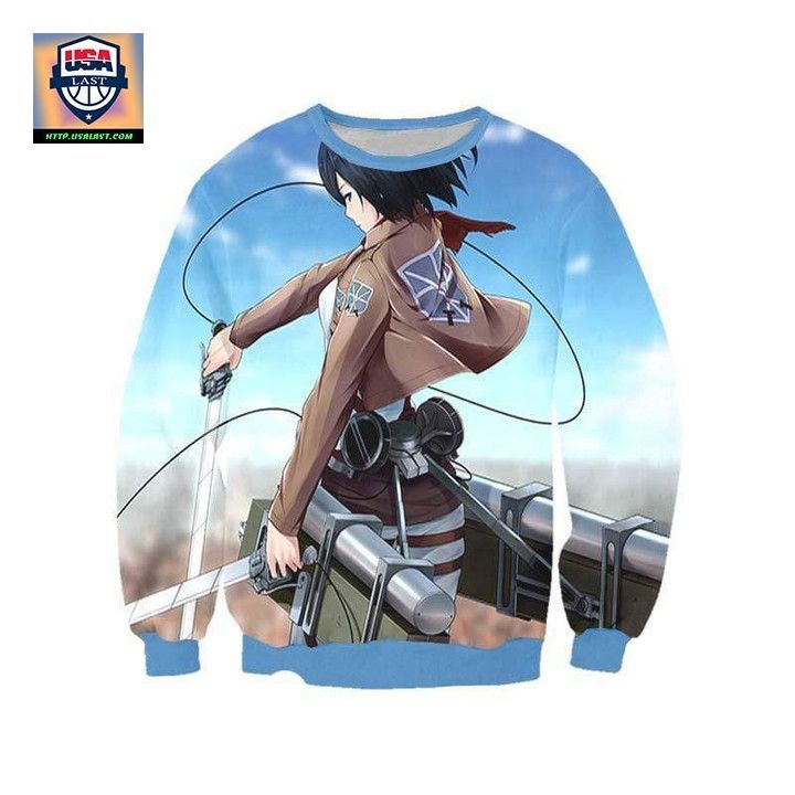 Mikasa Ackerman With Mobility Gear Sweater ? Attack On Titan 3D Printed Sweater Sh9821 ? Usalast