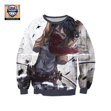 Mikasa Scout Regiment Uniform Sweater ? Attack On Titan 3D Printed Sweater Sh9812 ? Usalast