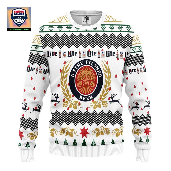 Miller Lite Beer Ugly Christmas Sweater Amazing Gift Idea Thanksgiving Gift ? Usalast