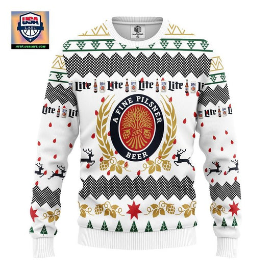 Miller Lite Beer Ugly Christmas Sweater Amazing Gift Idea Thanksgiving Gift ? Usalast
