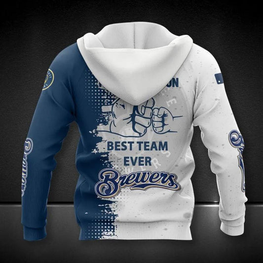 Milwaukee Brewers Dad And Son MLB All Over Print Hoodie -Moonbestprint