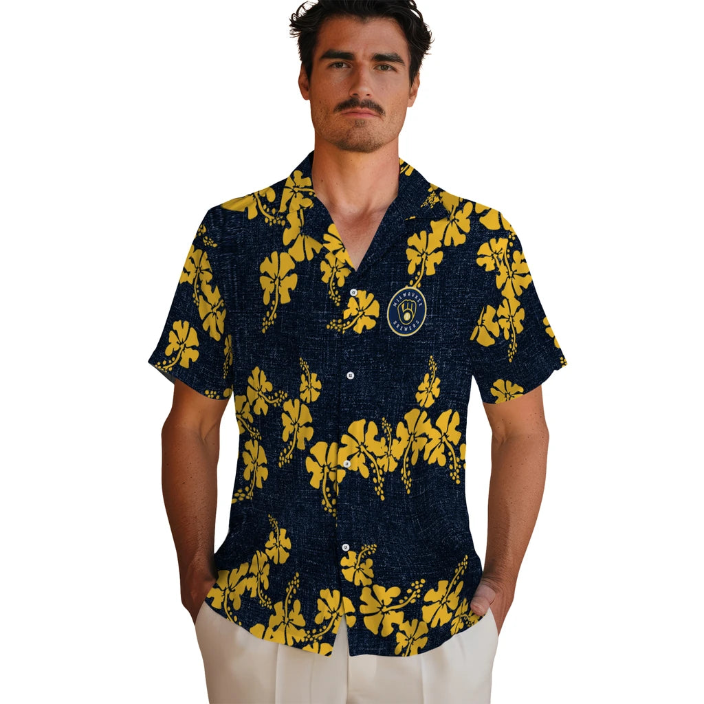 Milwaukee Brewers Hawaiian Shirt - 50th State Flower | Moonbestprint