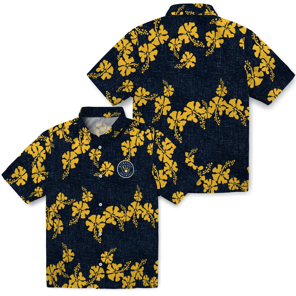 Milwaukee Brewers Hawaiian Shirt - 50th State Flower | Moonbestprint