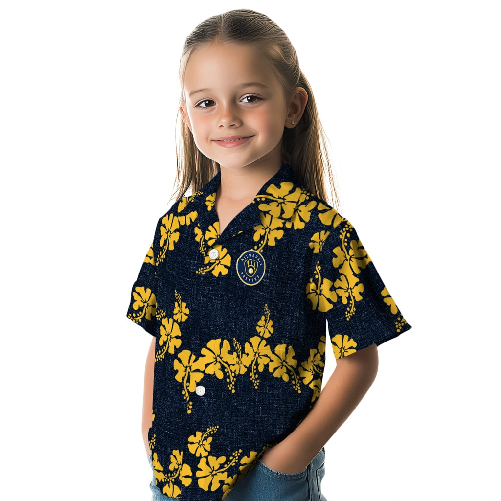 Milwaukee Brewers Hawaiian Shirt - 50th State Flower | Moonbestprint