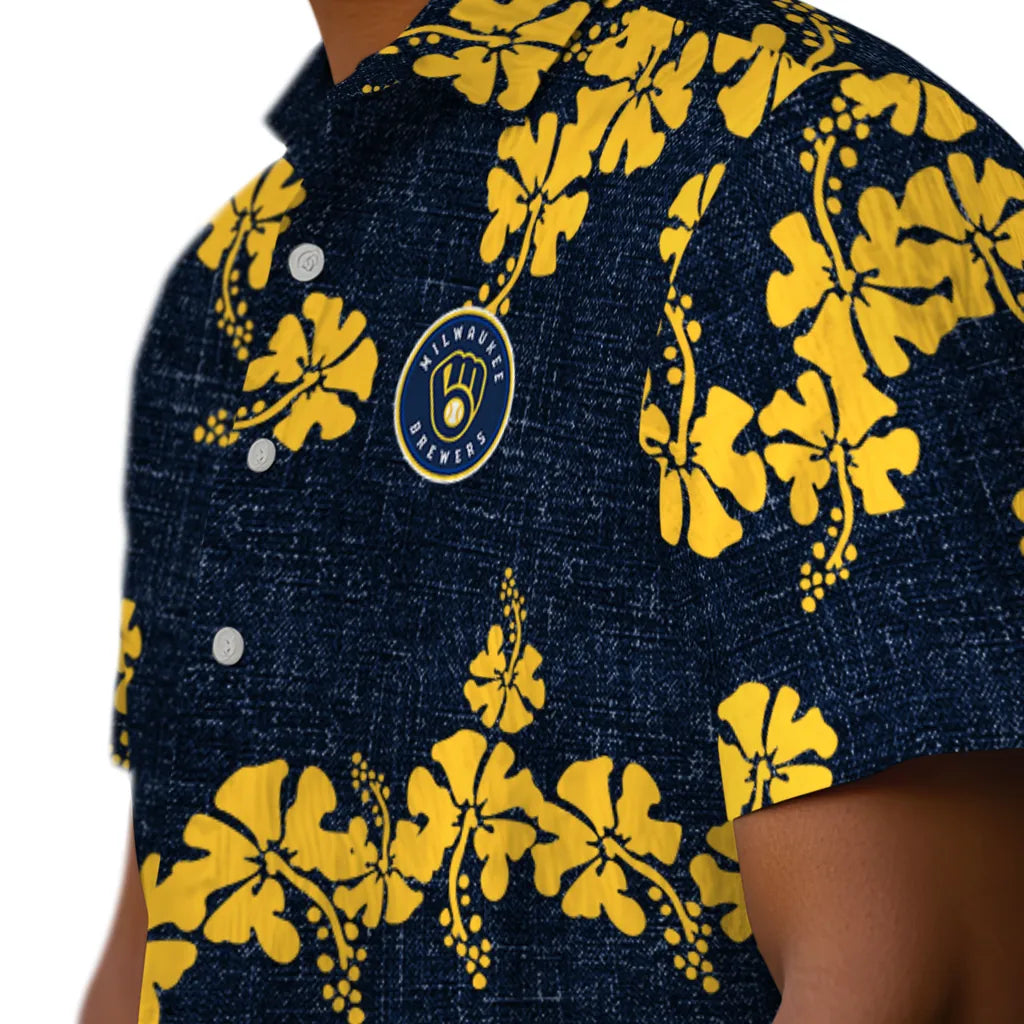 Milwaukee Brewers Hawaiian Shirt - 50th State Flower | Moonbestprint