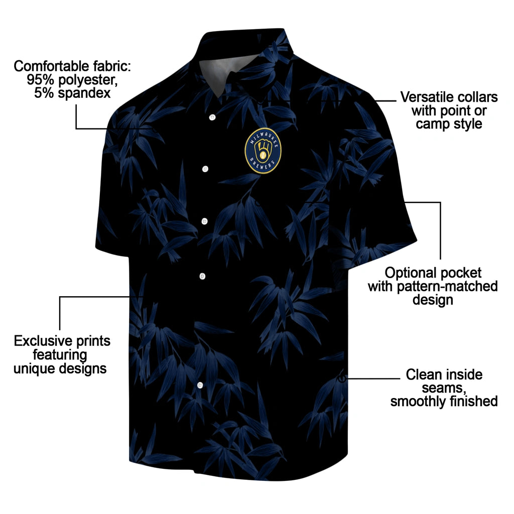 Milwaukee Brewers Hawaiian Shirt - Bamboo Branches | Moonbestprint