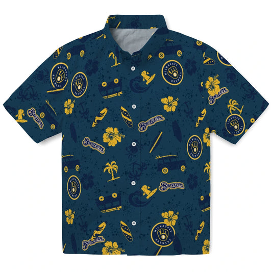 Milwaukee Brewers Hawaiian Shirt - Beach Vibe | Moonbestprint
