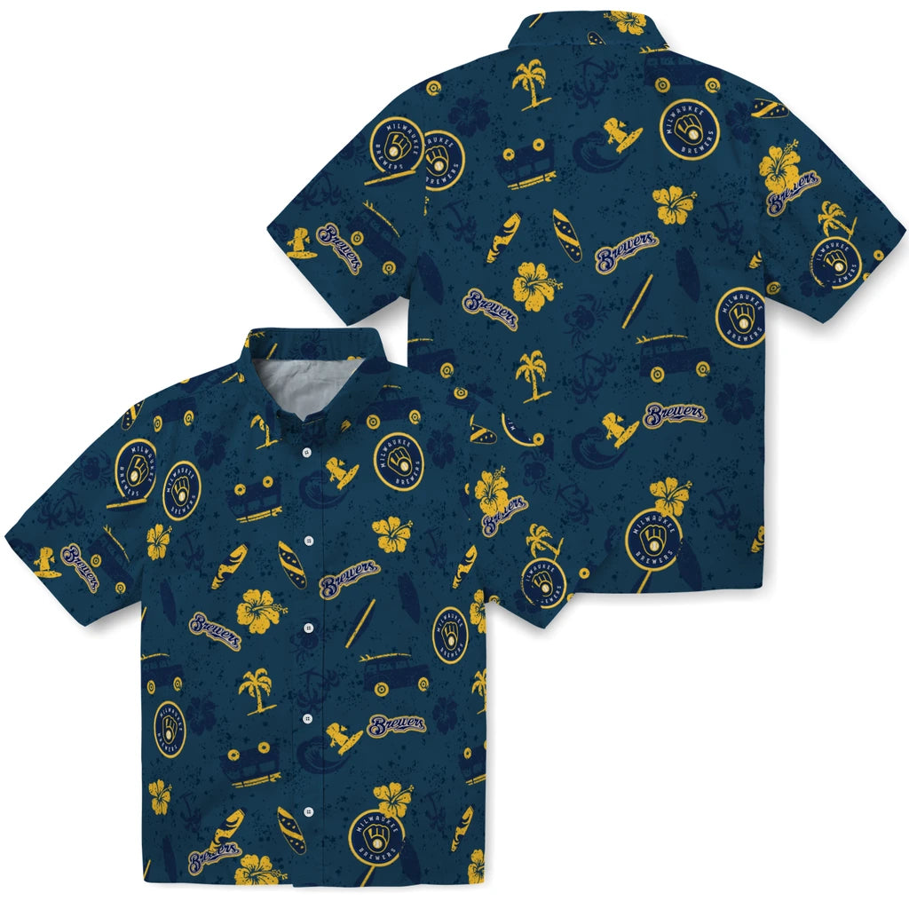 Milwaukee Brewers Hawaiian Shirt - Beach Vibe | Moonbestprint