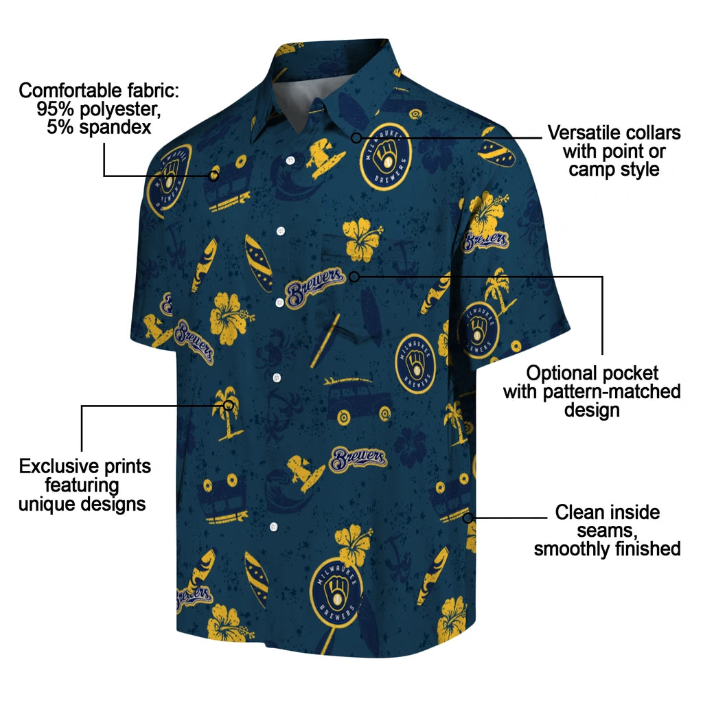 Milwaukee Brewers Hawaiian Shirt - Beach Vibe | Moonbestprint