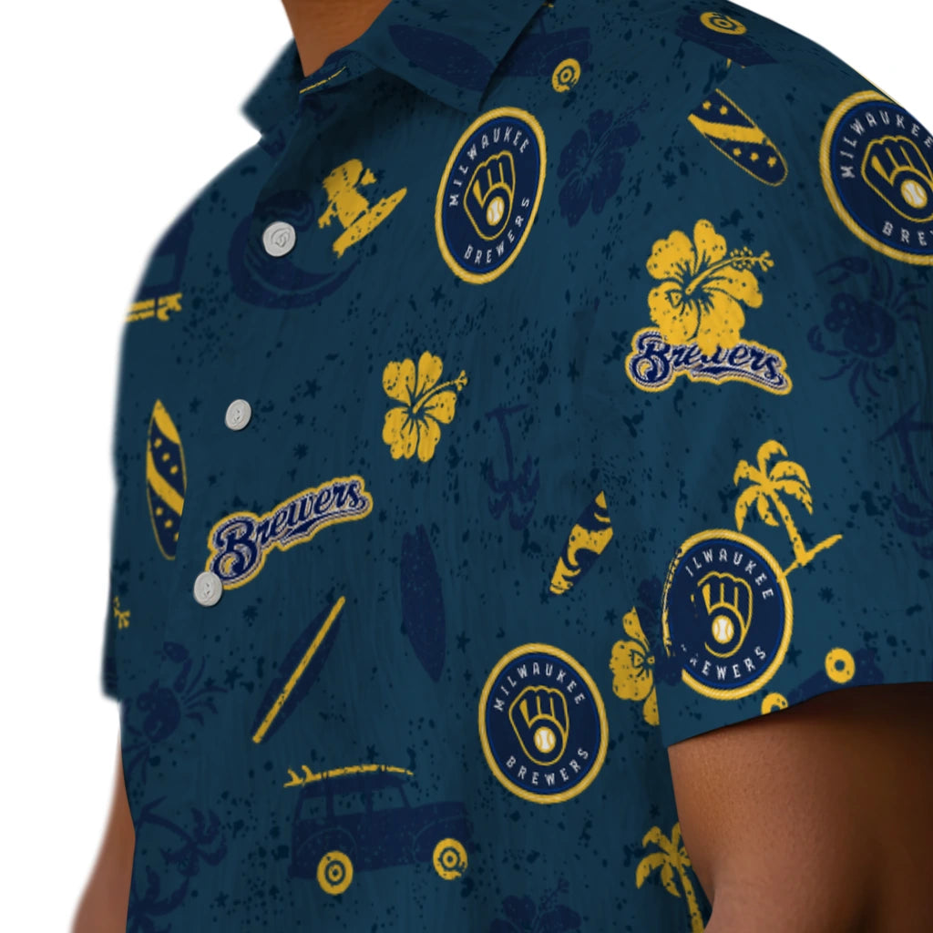 Milwaukee Brewers Hawaiian Shirt - Beach Vibe | Moonbestprint
