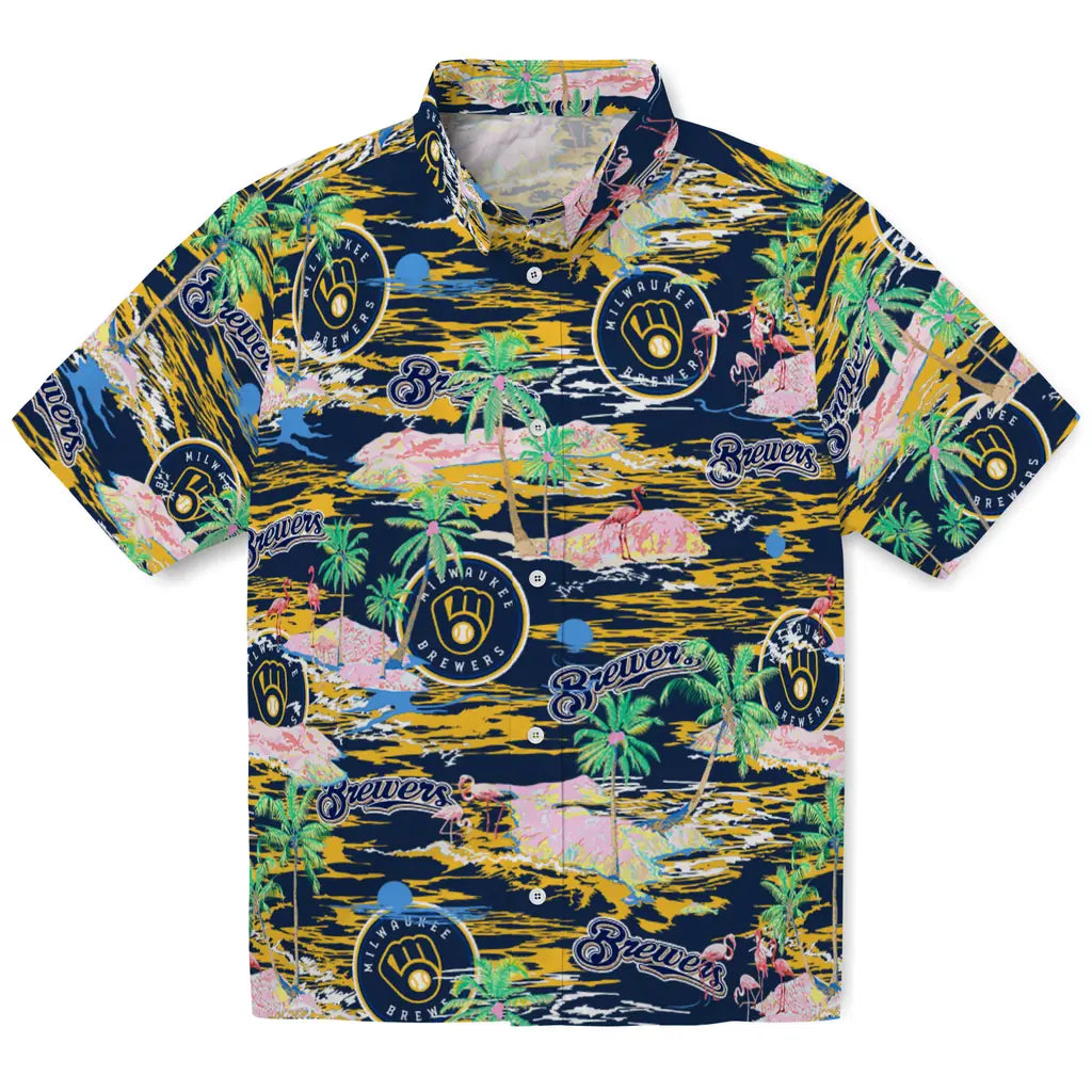 Milwaukee Brewers Flamingo Retreat 2026 Hawaiian Shirt – Moonbestprint