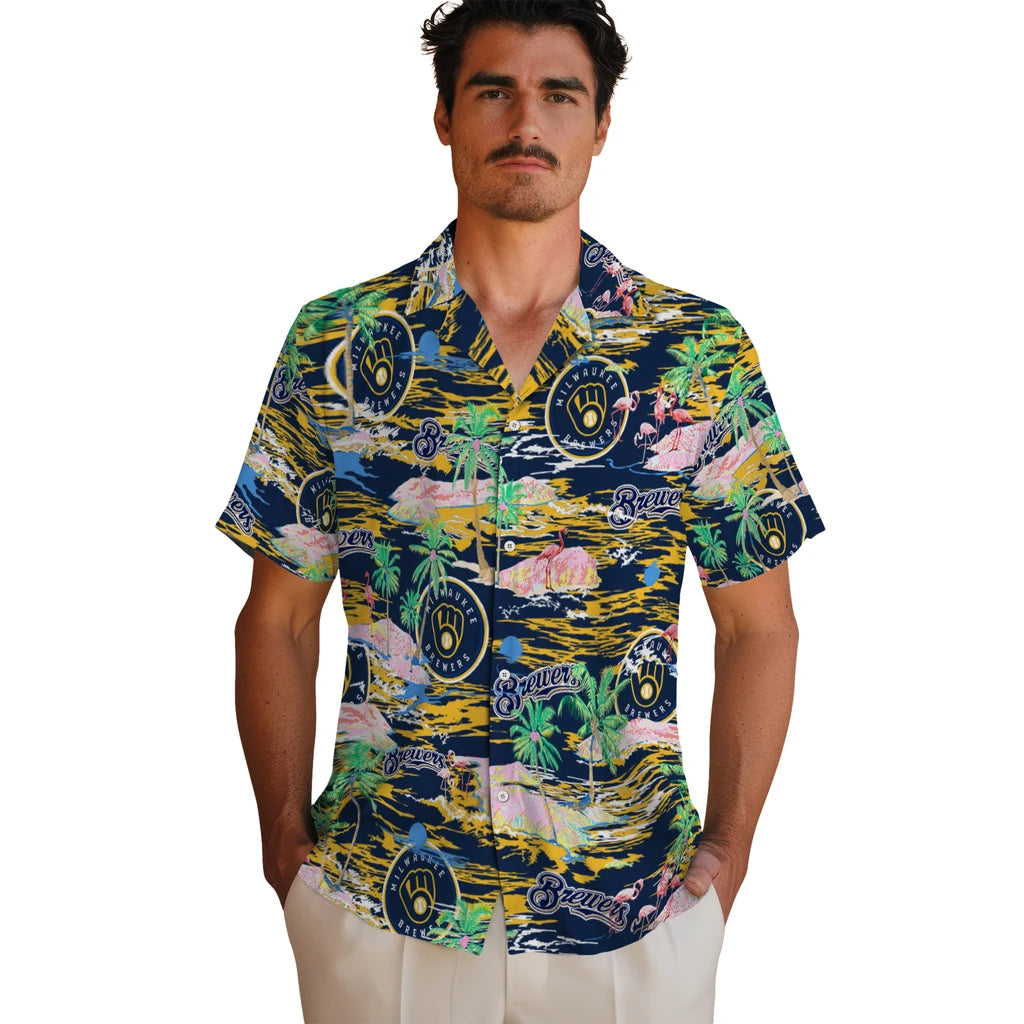 Milwaukee Brewers Flamingo Retreat 2026 Hawaiian Shirt – Moonbestprint