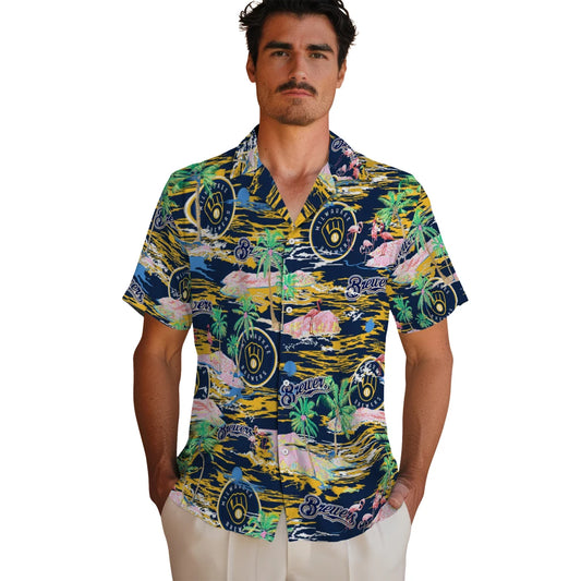 Milwaukee Brewers Flamingo Retreat 2026 Hawaiian Shirt – Moonbestprint