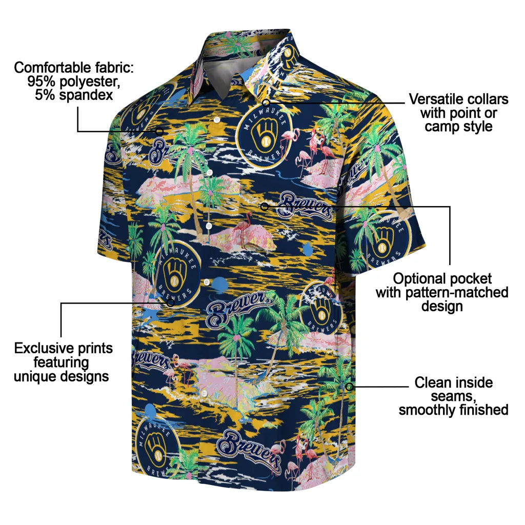Milwaukee Brewers Flamingo Retreat 2026 Hawaiian Shirt – Moonbestprint