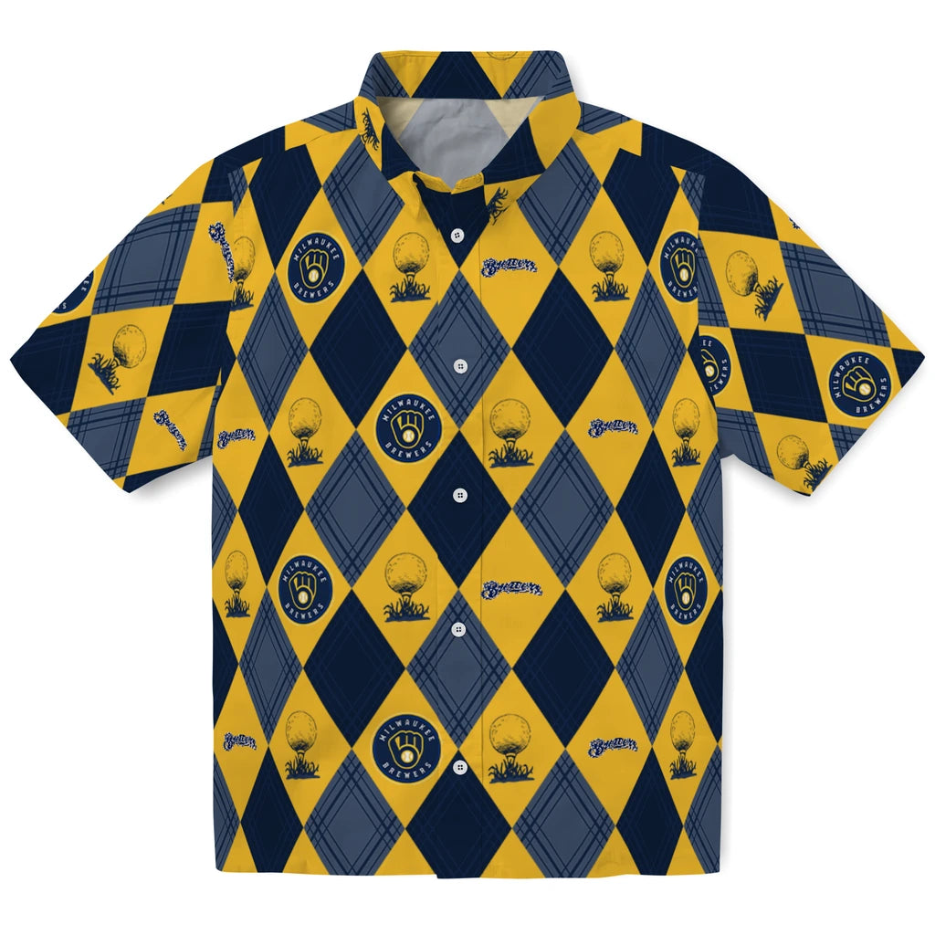 Milwaukee Brewers Hawaiian Shirt - Golfing Plaid | Moonbestprint