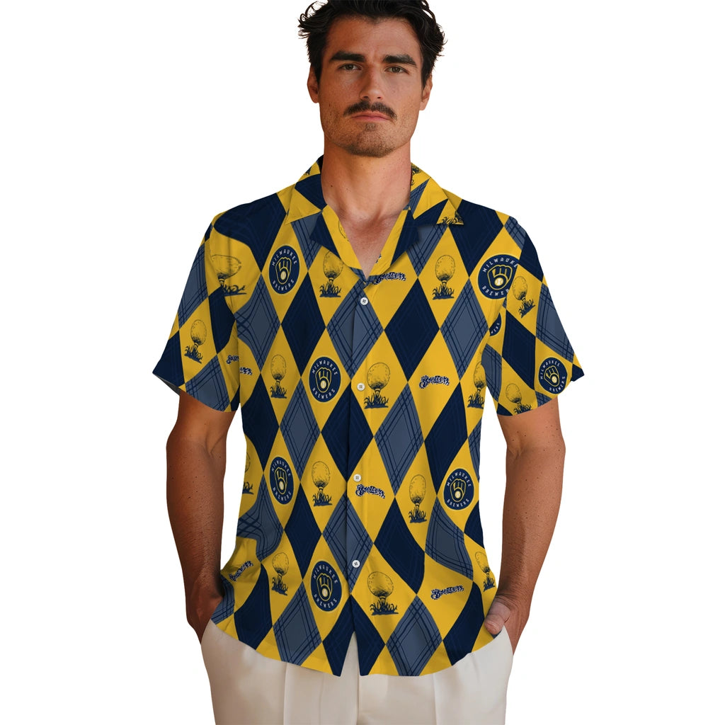 Milwaukee Brewers Hawaiian Shirt - Golfing Plaid | Moonbestprint