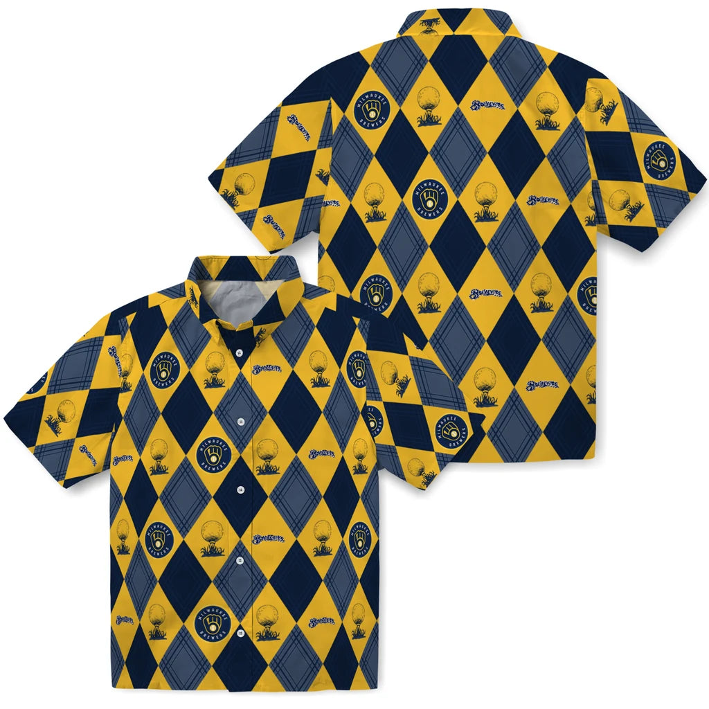 Milwaukee Brewers Hawaiian Shirt - Golfing Plaid | Moonbestprint