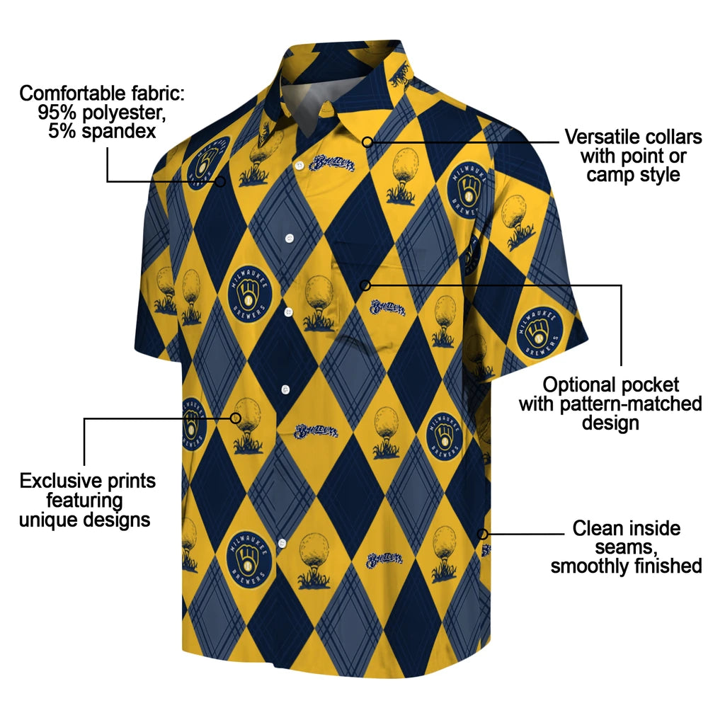 Milwaukee Brewers Hawaiian Shirt - Golfing Plaid | Moonbestprint