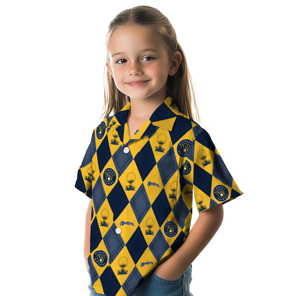 Milwaukee Brewers Hawaiian Shirt - Golfing Plaid | Moonbestprint